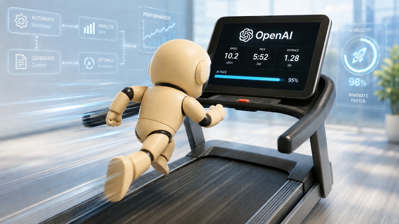 AI training and workflow automation dashboard concept for small business teams
